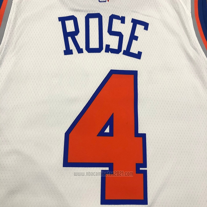 Camiseta New York Knicks Derrick Rose #4 Association Blanco
